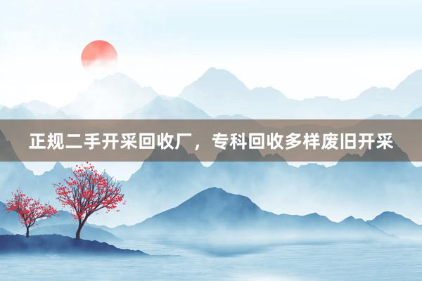 正规二手开采回收厂，专科回收多样废旧开采
